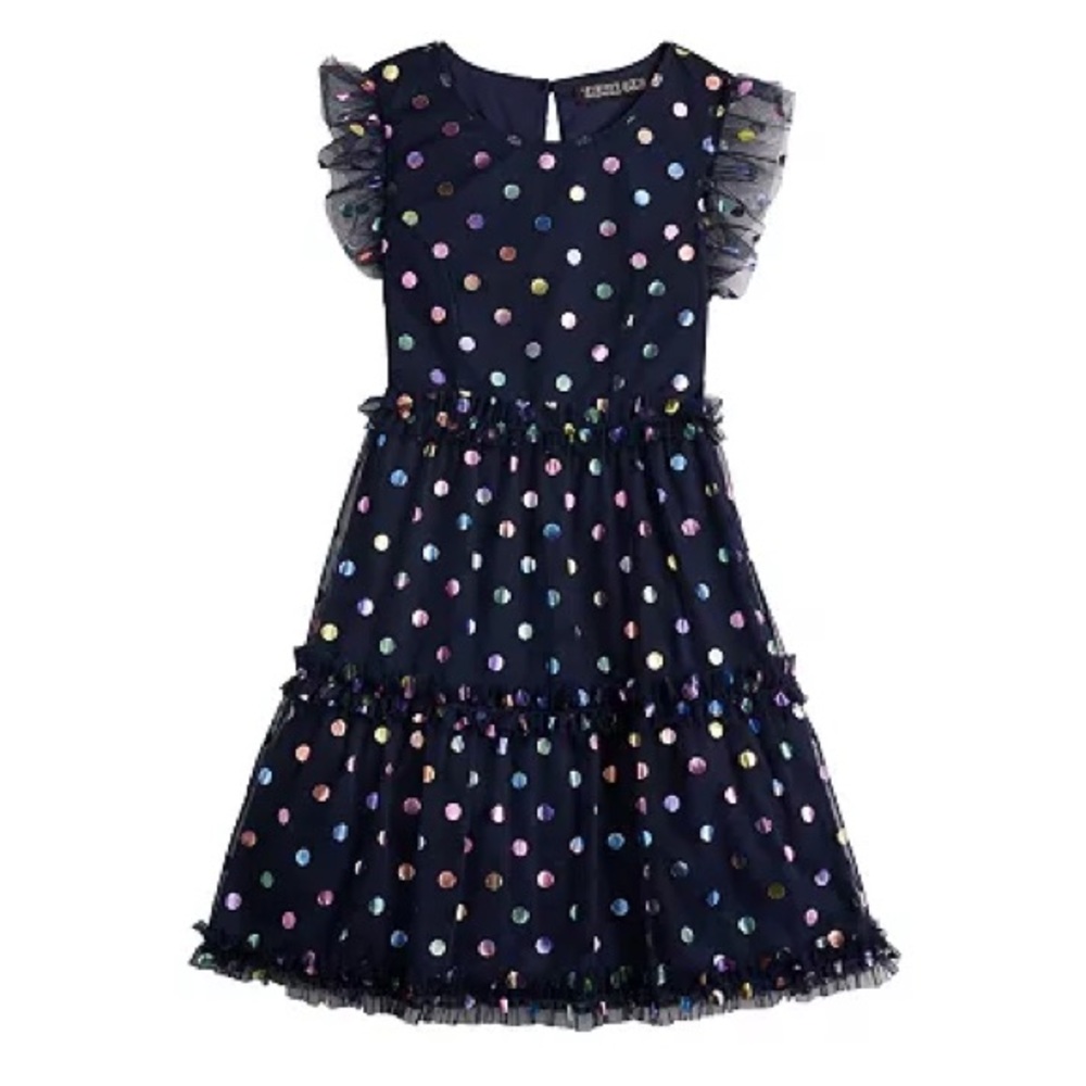 Three Pink Hearts Polka Dot Shine Dress